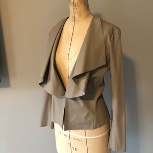 NWOT Zara Vegan Leather drape front Jacket